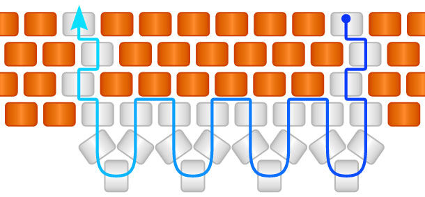 Illustration of picot fringe beading